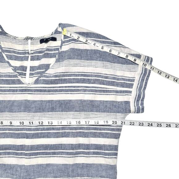Madewell | Women | Perimeter Stripe Coastal Linen Blend Tie Waist Romper | Small - Picture 5 of 15